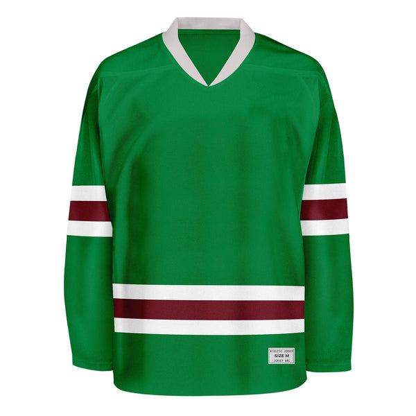 Blank Green and wine red Hockey Jersey