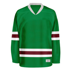 Blank Green and wine red Hockey Jersey