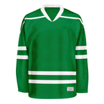 Blank Green Hockey Jersey With Shoulder Yoke thumbnail