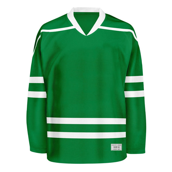 Blank Green Hockey Jersey With Shoulder Yoke