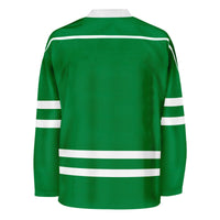 Blank Green And Green Hockey Jersey With Shoulder Yoke Jersey One thumbnail