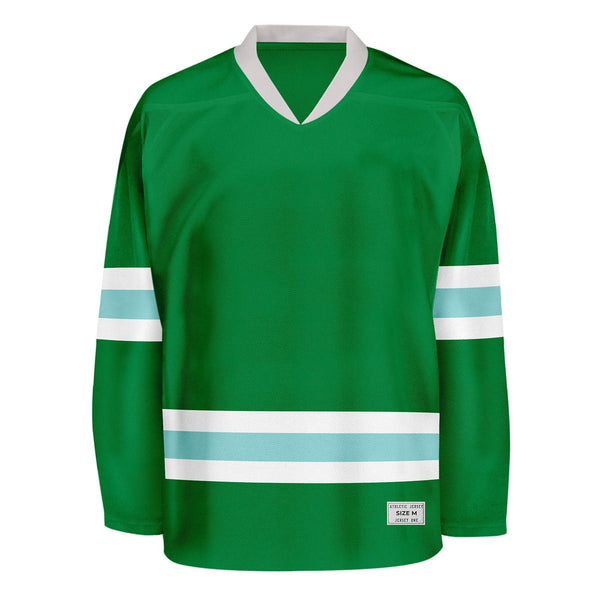 Blank Green and ice blue Hockey Jersey