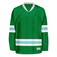 Blank Green and ice blue Hockey Jersey thumbnail