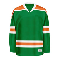 Blank Green and orange Hockey Jersey With Shoulder Yoke thumbnail