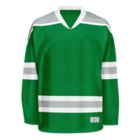 Blank Green and grey Hockey Jersey With Shoulder Yoke thumbnail