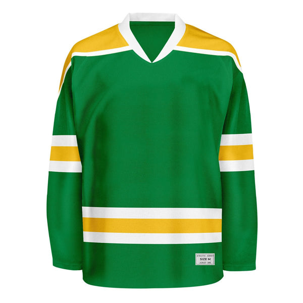 Blank Green and yellow Hockey Jersey With Shoulder Yoke
