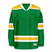 Blank Green and yellow Hockey Jersey With Shoulder Yoke thumbnail
