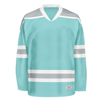 Blank Ice Blue and wine grey Hockey Jersey With Shoulder Yoke thumbnail