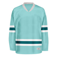 Blank Ice Blue and green Hockey Jersey thumbnail