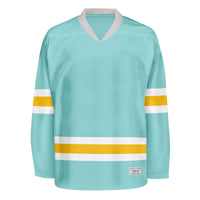Blank Ice Blue and yellow Hockey Jersey thumbnail