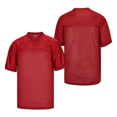 maroon blank football jersey - v neck flag football jersey - solid maroon - todder 2t to men's 5XL