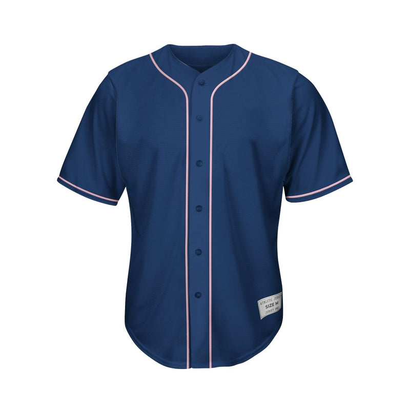 Blank Navy And Pink Baseball Jersey Jersey One
