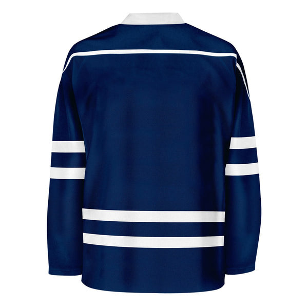 Blank Navy Blue And Navy Blue Hockey Jersey With Shoulder Yoke Jersey One
