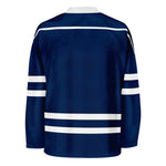 Blank Navy Blue And Navy Blue Hockey Jersey With Shoulder Yoke Jersey One thumbnail