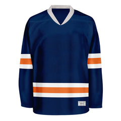 Blank Navy and orange Hockey Jersey