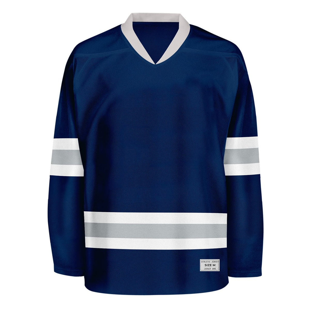 Blank Navy and grey Hockey Jersey