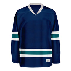 Blank Navy and green Hockey Jersey