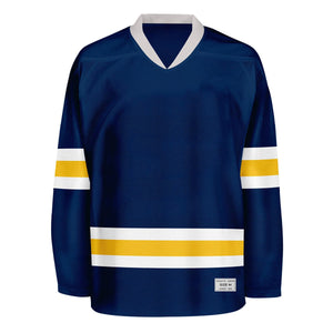 Blank Navy and yellow Hockey Jersey