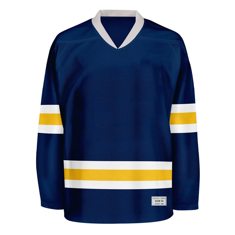 Blank Navy and yellow Hockey Jersey
