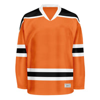 Blank Orange and black Hockey Jersey With Shoulder Yoke thumbnail