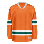 Blank Orange and deep green Hockey Jersey thumbnail