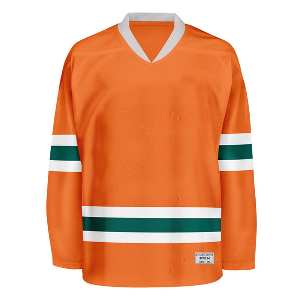 Blank Orange and deep green Hockey Jersey