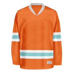 Blank Orange and ice blue Hockey Jersey