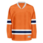 Blank Orange and navy Hockey Jersey thumbnail