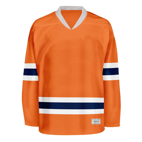 Blank Orange and navy Hockey Jersey