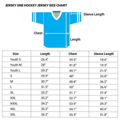 Blank Orange And Orange Hockey Jersey With Shoulder Yoke Jersey One