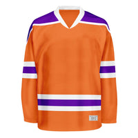Blank Orange and purple Hockey Jersey With Shoulder Yoke thumbnail