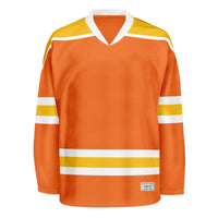 Blank Orange and yellow Hockey Jersey With Shoulder Yoke thumbnail