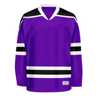 Blank Purple and black Hockey Jersey With Shoulder Yoke thumbnail