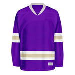 Blank Purple and desert sand Hockey Jersey thumbnail