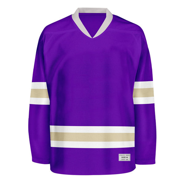 Blank Purple and desert sand Hockey Jersey