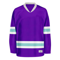 Blank Purple and ice blue Hockey Jersey thumbnail