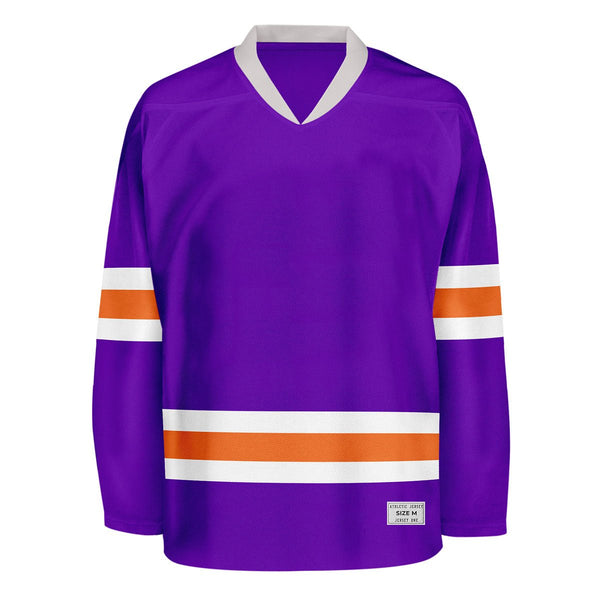 Blank Purple and orange Hockey Jersey