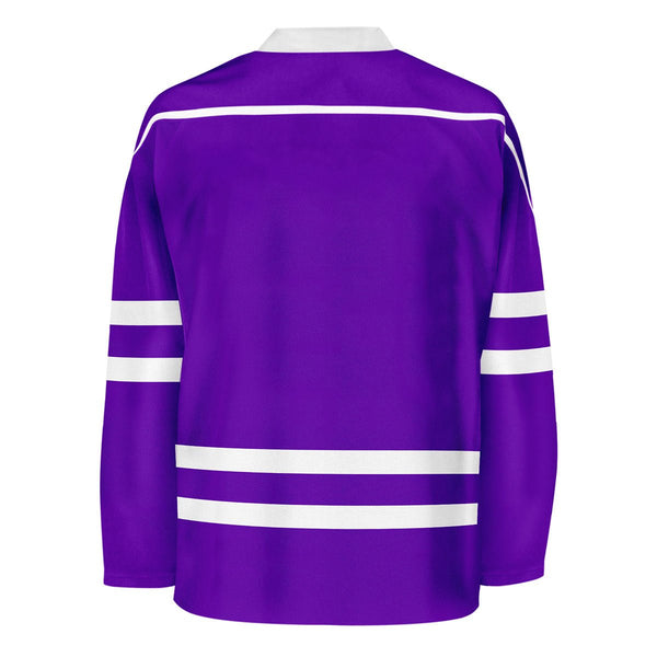 Blank Purple And Purple Hockey Jersey With Shoulder Yoke Jersey One