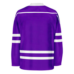 Blank Purple And Purple Hockey Jersey With Shoulder Yoke Jersey One