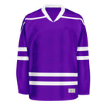 Blank Purple Hockey Jersey With Shoulder Yoke thumbnail