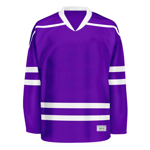 Blank Purple Hockey Jersey With Shoulder Yoke