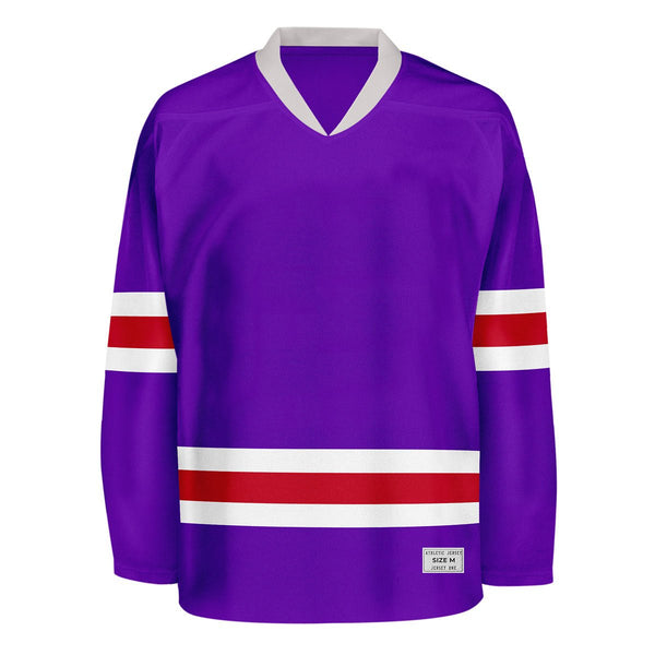 Blank Purple and red Hockey Jersey