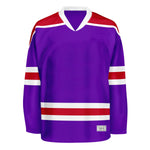 Blank Purple and red Hockey Jersey With Shoulder Yoke thumbnail
