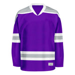 Blank Purple and grey Hockey Jersey With Shoulder Yoke thumbnail