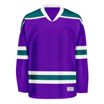 Blank Purple and teal Hockey Jersey With Shoulder Yoke thumbnail