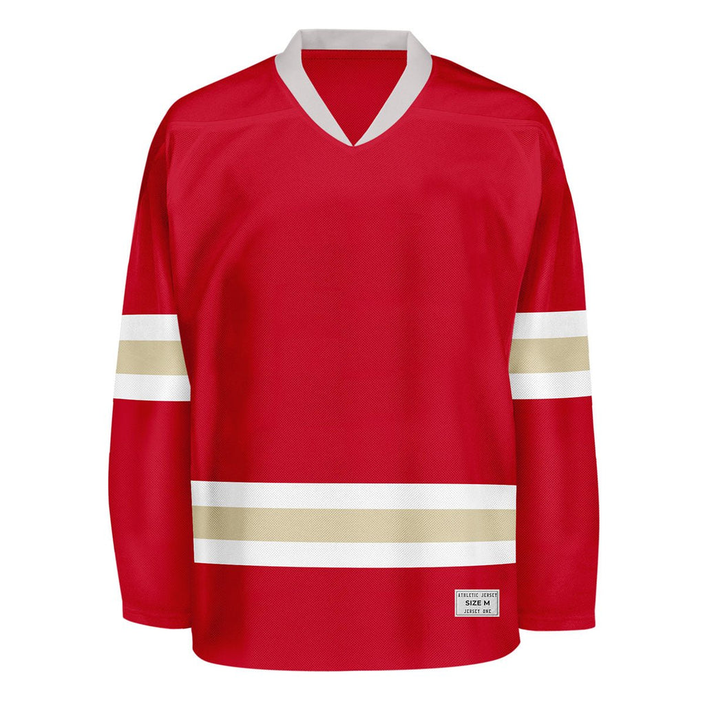 Blank Red and desert sand Hockey Jersey