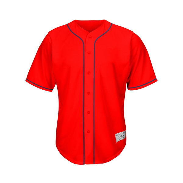 Blank Red And Navy Baseball Jersey Jersey One