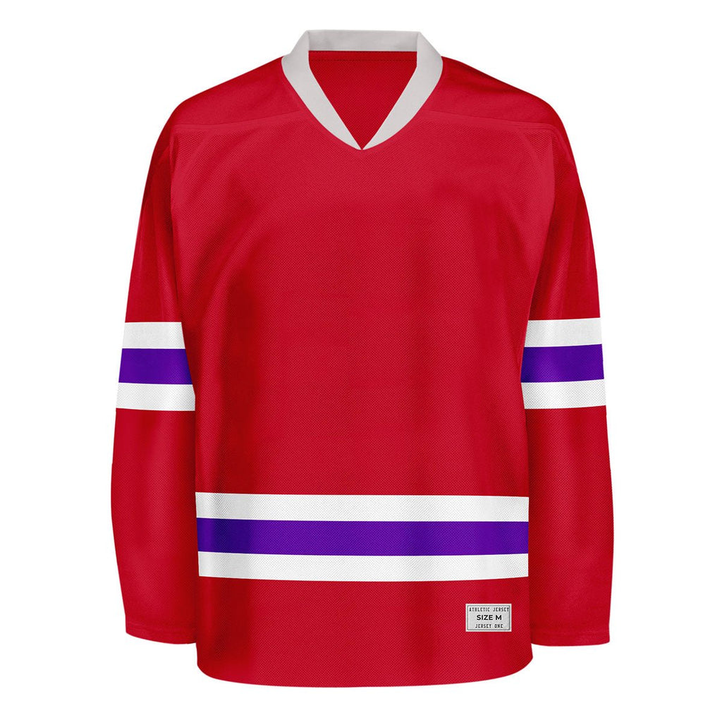 Blank Red and purple Hockey Jersey