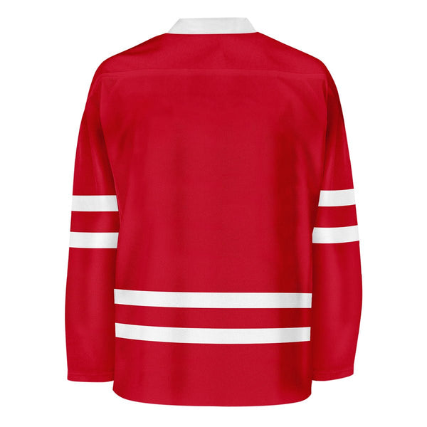 Blank Red Hockey Jersey back