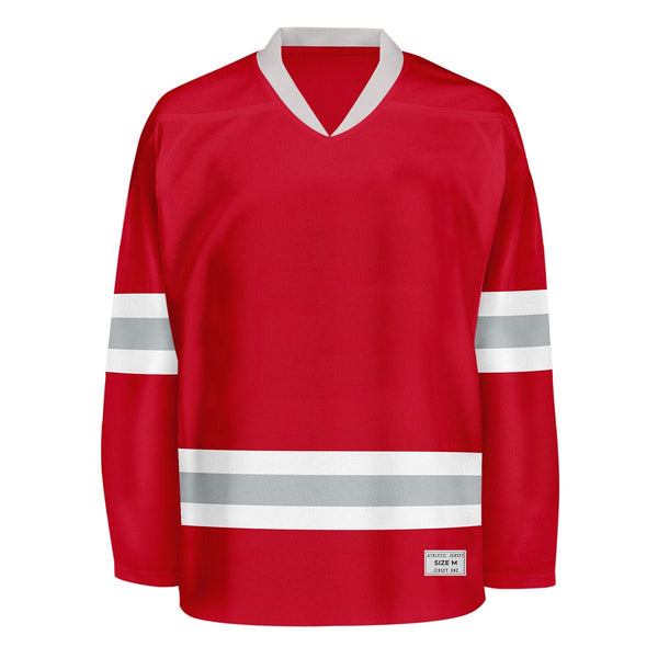 Blank Red and grey Hockey Jersey